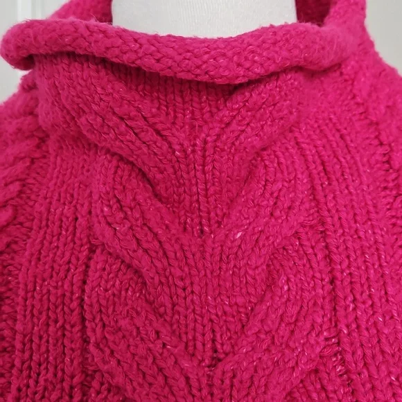 Pilcro Anthropologie Women's Pink Mock-Neck Cable-Knit Sweater Size XS - Picture 7 of 11